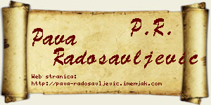 Pava Radosavljević vizit kartica